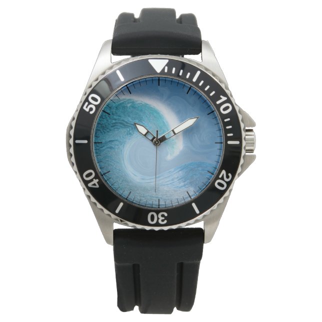 Blaue Welle Armbanduhr (Vorderseite)