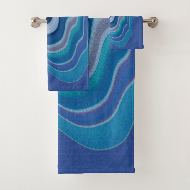 Blaue Welle Badhandtuch Set (Insitu)
