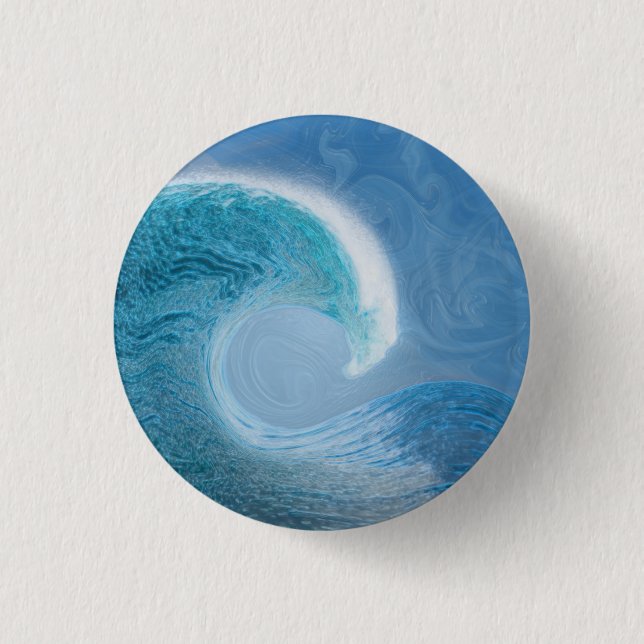 Blaue Welle Button (Vorderseite)