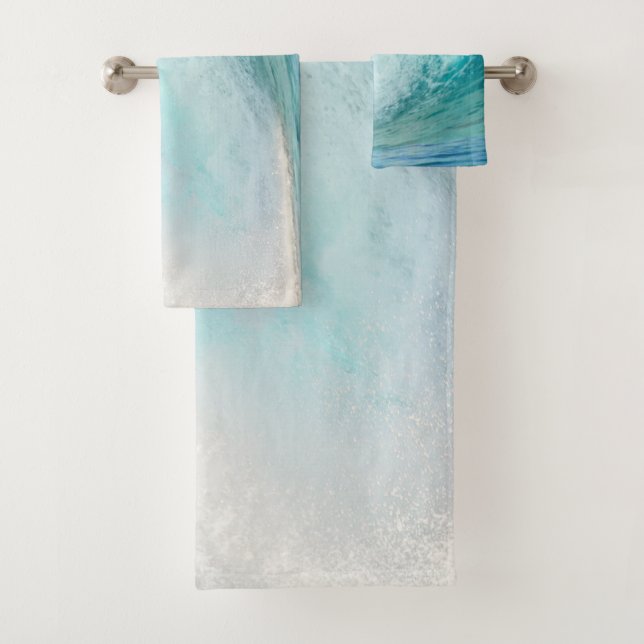 Blaue Welle des Pazifischen Ozeans Badhandtuch Set (Insitu)