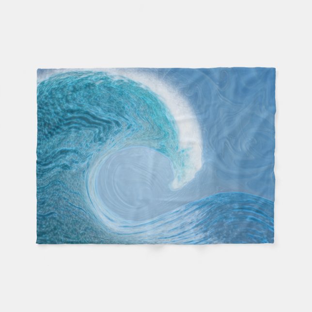 Blaue Welle Fleecedecke (Vorderseite (Horizontal))