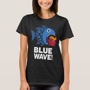 Blaue Welle Kamala Lustiger Großer Fisch Frisst Kl T-Shirt