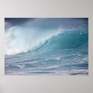 Blaue Welle kracht, Maui, Hawaii, USA 2 Poster