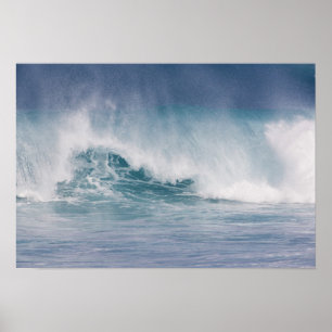 Blaue Welle kracht, Maui, Hawaii, USA 3 Poster