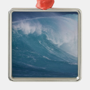 Blaue Welle kracht, Maui, Hawaii, USA Ornament Aus Metall