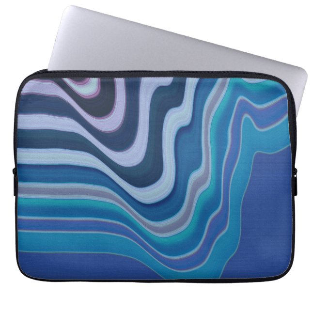 Blaue Welle Laptopschutzhülle (Vorderseite)