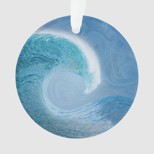 Blaue Welle mit Wellen des Wandels Ornament (Vorderseite)