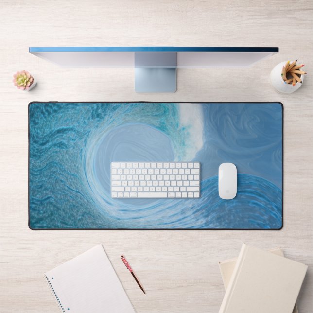 Blaue Welle Schreibtischunterlage (Büro 1)