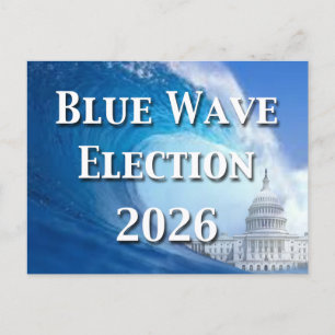 Blaue Welle Wahl 2026 Postkarte