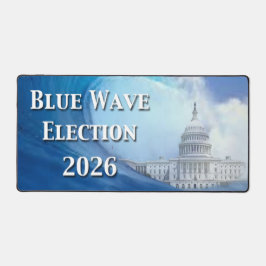 Blaue Welle Wahl 2026 Schreibtischunterlage
