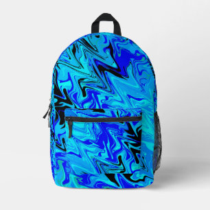 Blaue Wellen Bedruckter Rucksack