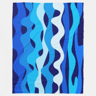 Blaue Wellen Fleecedecke