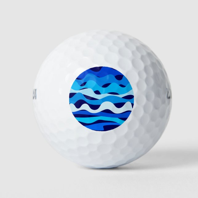 Blaue Wellen Golfball (Vorderseite)