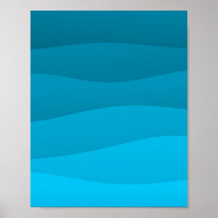 Blaue Wellen Poster