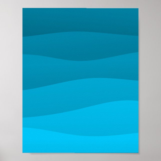 Blaue Wellen Poster (Vorne)
