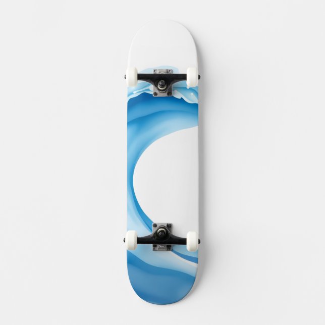 Blaue Wellen Skateboard (Vorderseite)