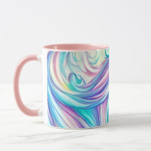 Blaue Wellen Twirbel und Wirbel Muster Tasse