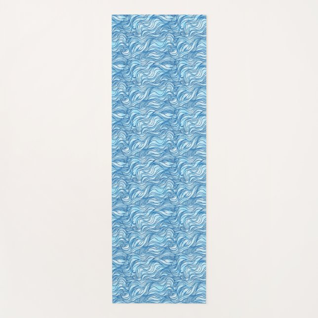Blaue Wellen Yogamatte (Vorderseite)