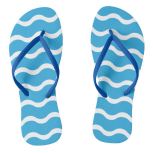 Blaue Wellenmuster Flip Flops