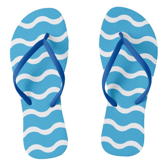 Blaue Wellenmuster Flip Flops (Fußbett)