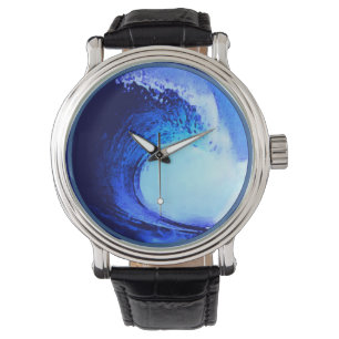Blaue Wellenröhre Armbanduhr