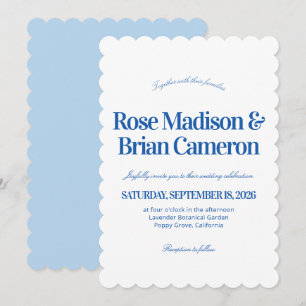 Blaue wellige Cabana Hochzeitseinladungen Einladung