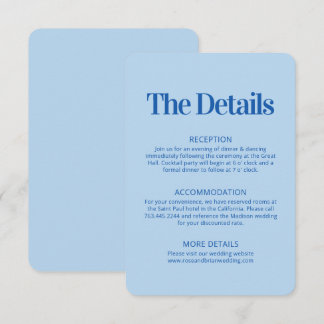 Blaue wellige Cabana-Streifen Hochzeitseinlagekart Begleitkarte