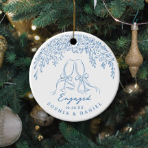 Blaue Whimsical Cheers Unser Erstes Weihnachten Ve
