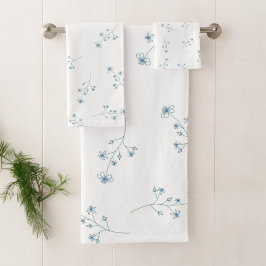 Blaue Wildblume Badhandtuch Set