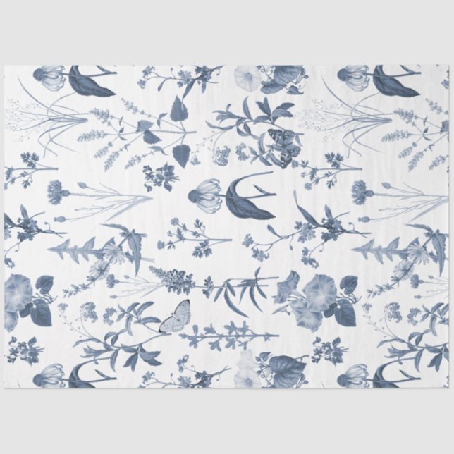 Blaue Wildblume Blumenwiese Vertikale Entkopplung Seidenpapier (Vorderseite)