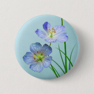 Blaue Wildblume Button