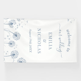 Blaue Wildblume Hochzeit Begrüßung Banner