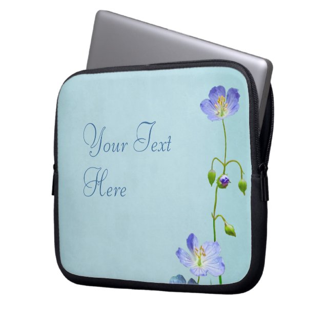 Blaue Wildblume Laptopschutzhülle (Vorderseite Links)