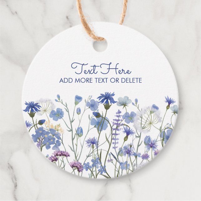 Blaue Wildblume Meadow Geschenkanhänger (Vorderseite)