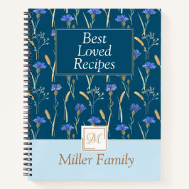 Blaue Wildblume Mongoram Rezept Notizbuch