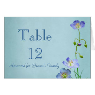 Blaue Wildblume Tischnummer