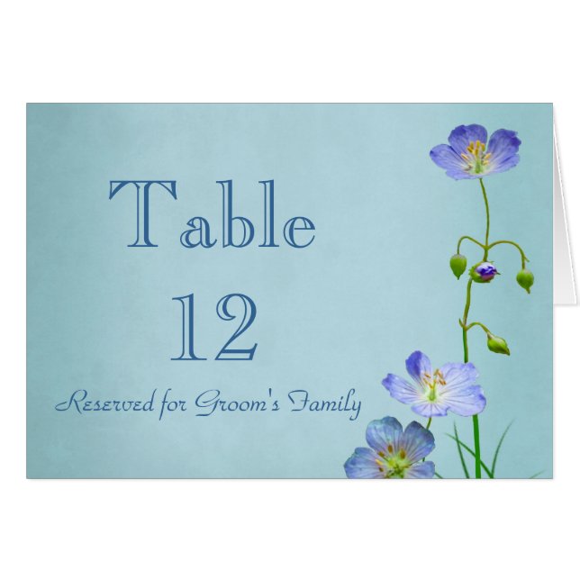 Blaue Wildblume Tischnummer (Vorderseite (Horizontal))