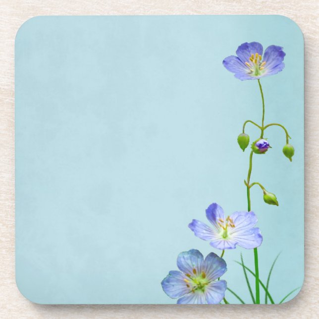 Blaue Wildblume Untersetzer (Vorderseite)