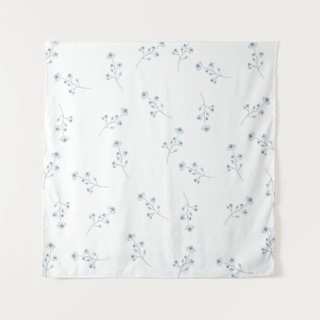 Blaue Wildblume Wandteppich (Vorderseite)