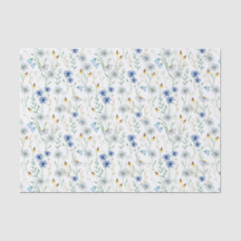 Blaue Wildblume Wasserfarbe Seidenpapier