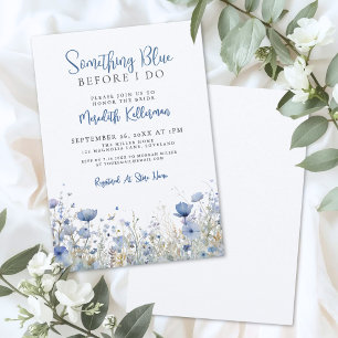Blaue Wildblumen-Blumen-Brautparty Einladung