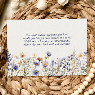 Blaue Wildblumen Boho Wasserfarben Bücher für Baby Begleitkarte