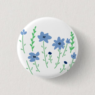 Blaue Wildblumen Botanischer Garten Naturgeschenk Button