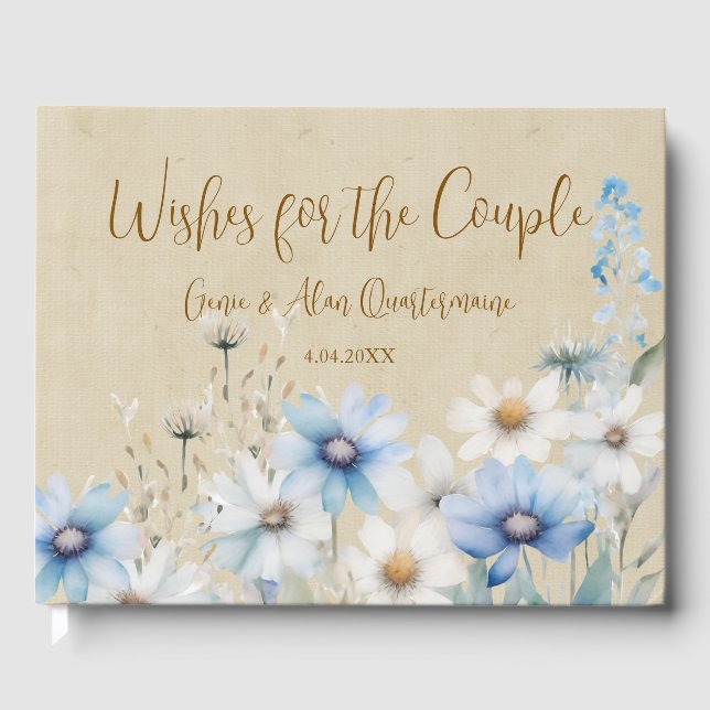 Blaue Wildblumen Gästebuch (Vorderseite)