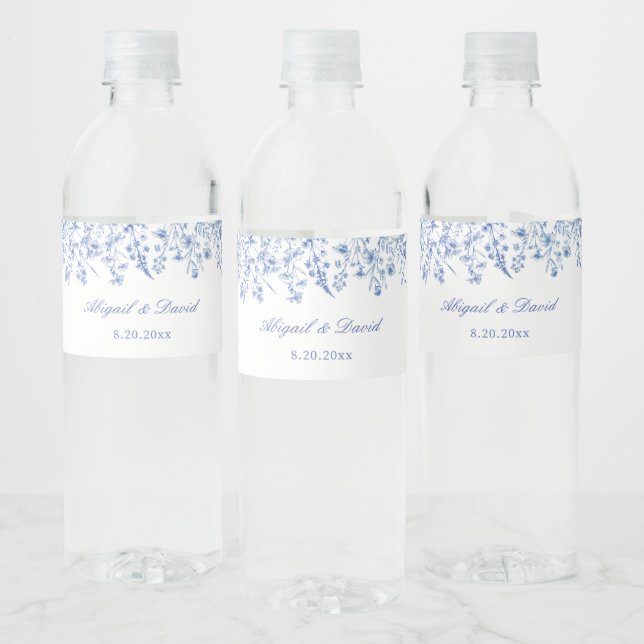 Blaue Wildblumen-Hochzeit (Flaschen)