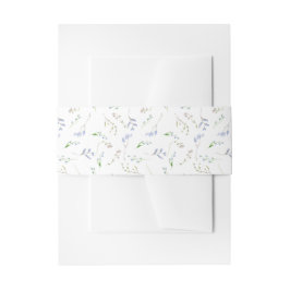 Blaue Wildblumen Hochzeit Einladungsbanderole