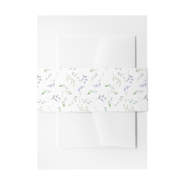 Blaue Wildblumen Hochzeit Einladungsbanderole (Vorderseite Beispiel)
