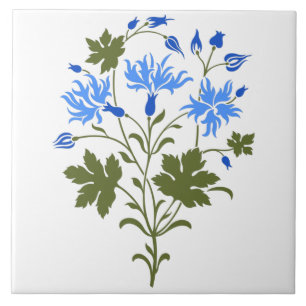 Blaue Wildblumen-Keramikfliese Fliese