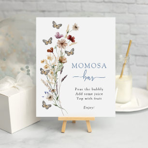 Blaue Wildblumen Momosa Bar Poster