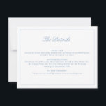 Blaue Wildblumen-Monogramm-Details Karte<br><div class="desc">Wildblumen-Wappen blaue Details Karte.</div>